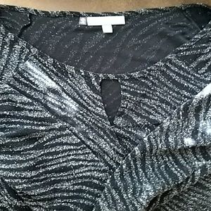 Black and silver thread blouse